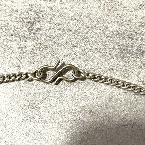 Handmade Labradorite Amethysts 925 Sterling Silver Filigree Station Necklace 18" - Picture 9 of 9